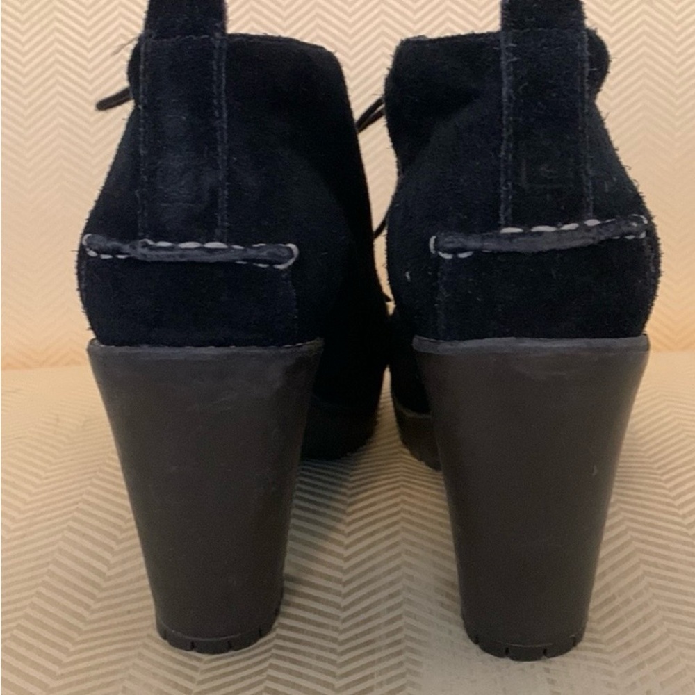 Sperry Top Sider Black Suede Lace-Up Ankle Booties | Block Heel | Size 8.5 - Picture 3 of 4